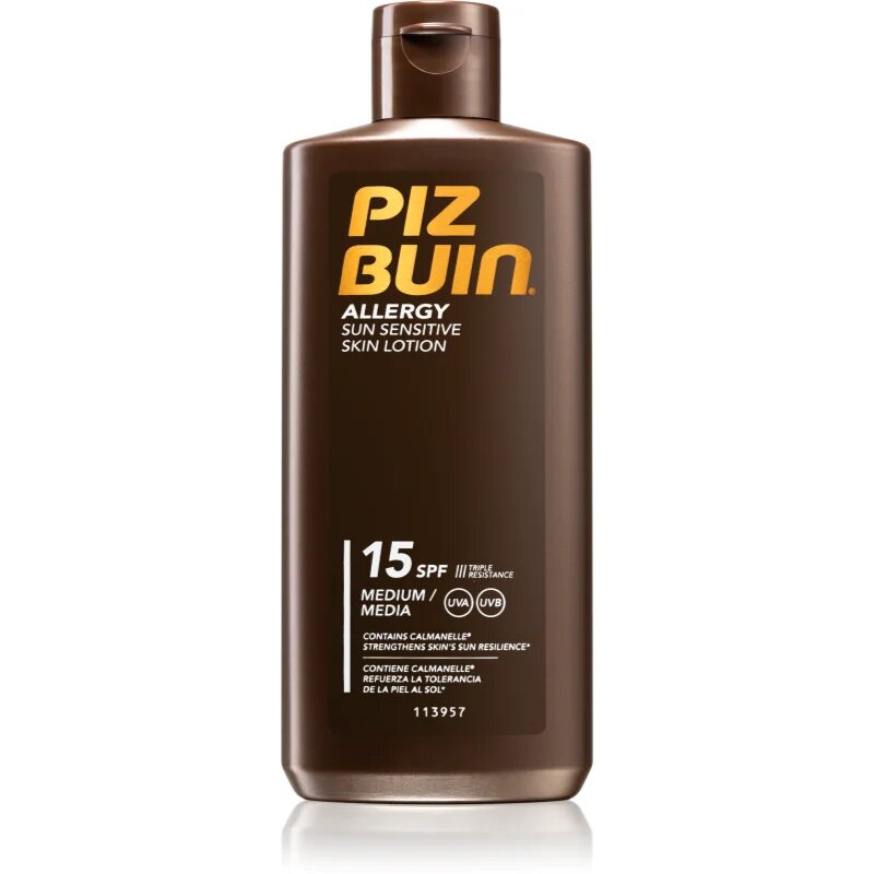 Piz Buin Allergy losjon za sončenje za občutljivo kožo SPF 15 200 ml