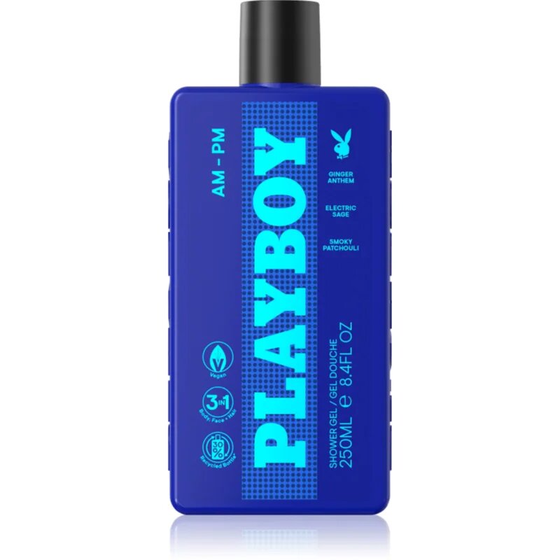 Playboy AM - PM gel za prhanje 3v1 za moške 250 ml