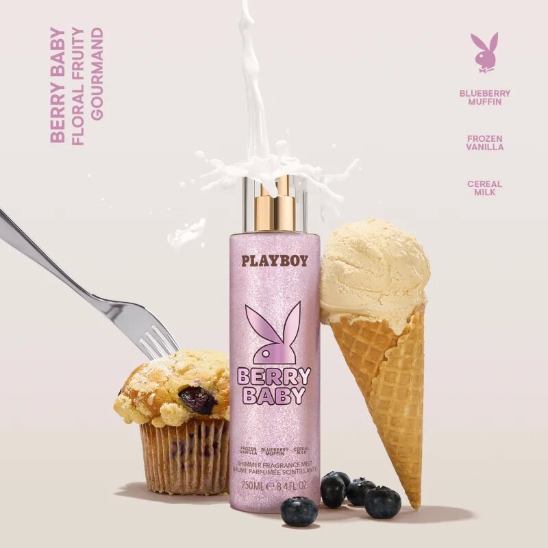 Playboy Berry Baby pršilo za telo z bleščicami za ženske 250 ml