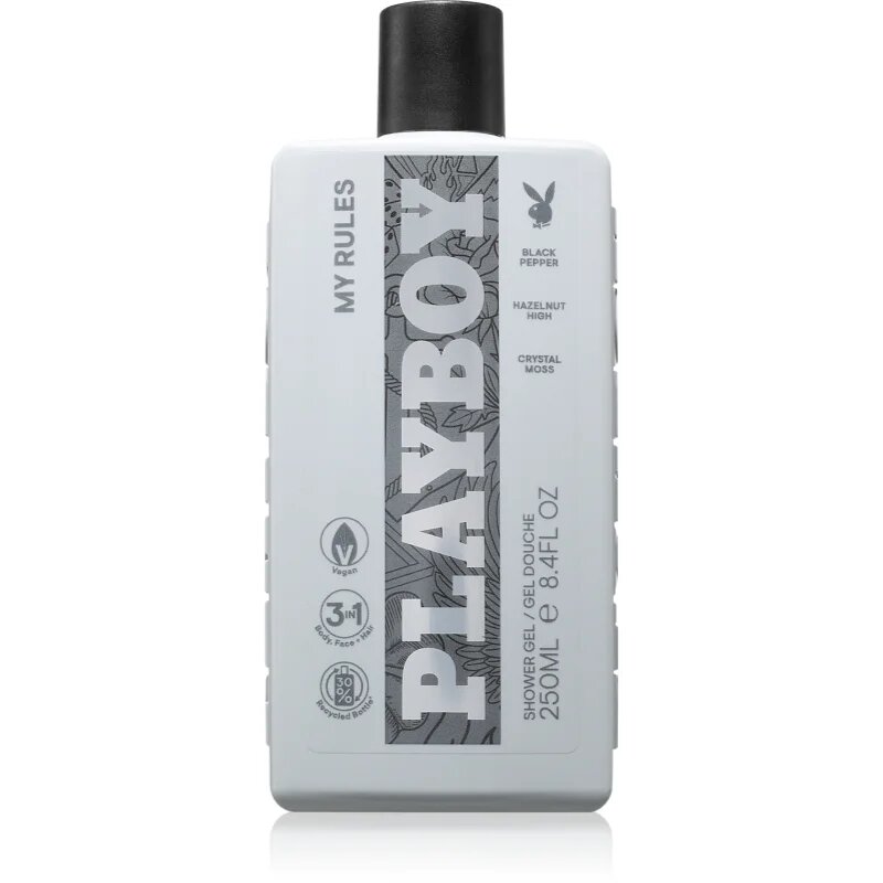 Playboy My Rules gel za prhanje 3v1 za moške 250 ml