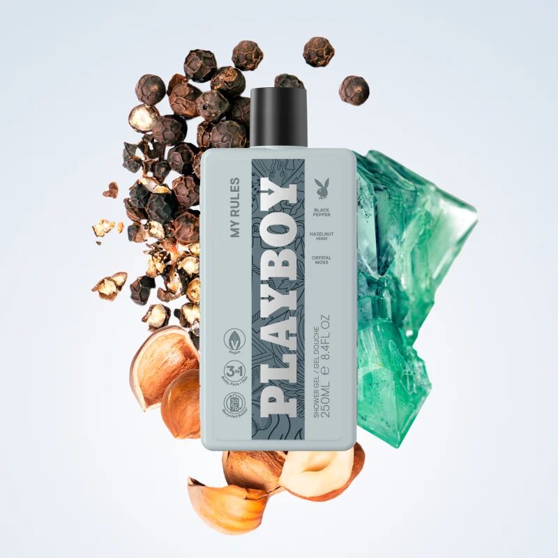 Playboy My Rules gel za prhanje 3v1 za moške 250 ml