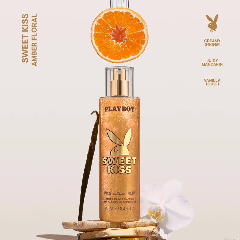 Playboy Sweet Kiss pršilo za telo z bleščicami za ženske 250 ml