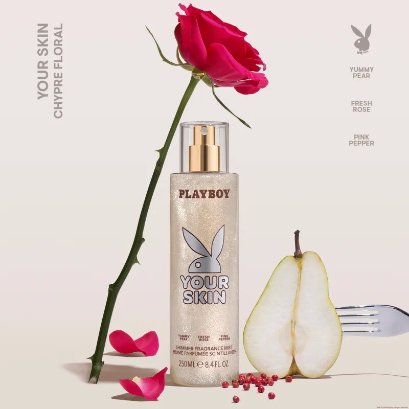 Playboy Your Skin pršilo za telo z bleščicami za ženske 250 ml