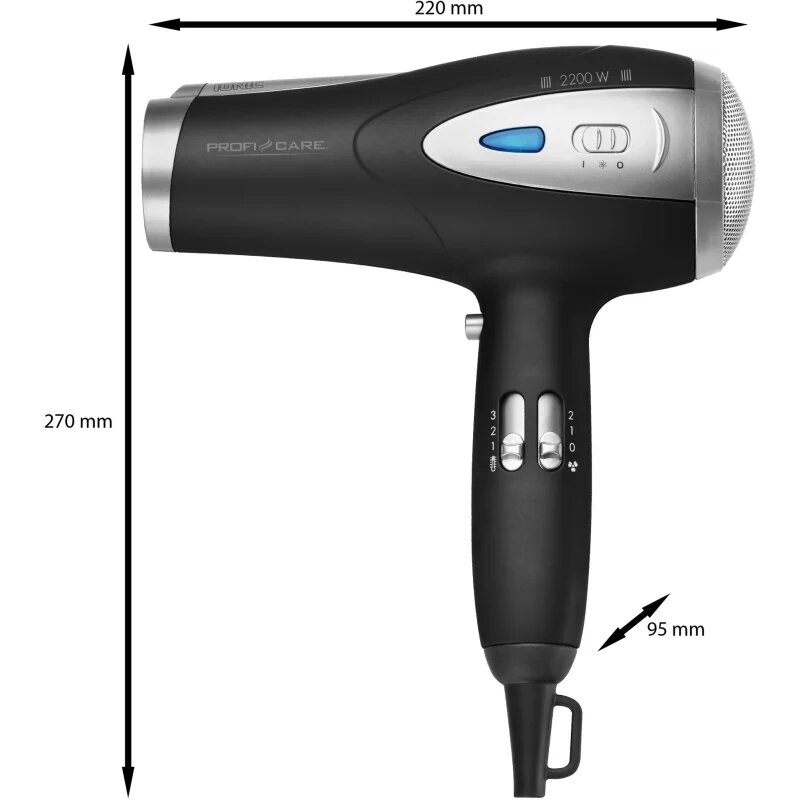 ProfiCare HTD 3113 sušilnik za lase Black 1 kos