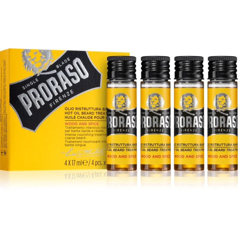 Proraso Wood and Spice Hot Set intenzivna oljna nega za trdo brado 4 x 17 ml