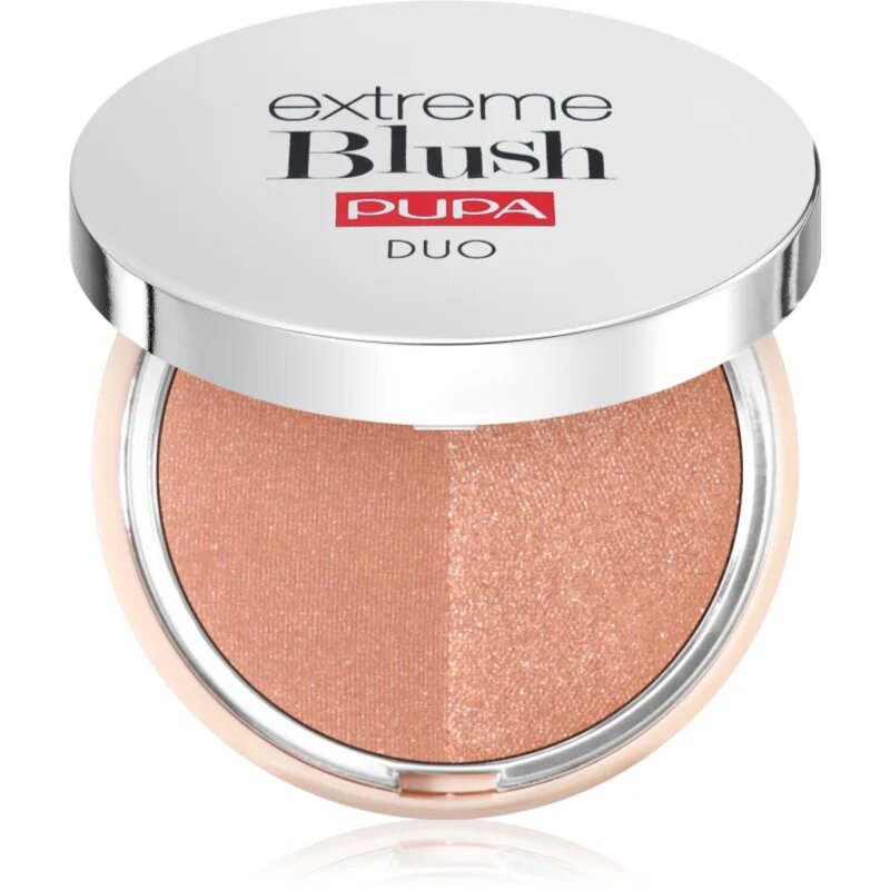 PUPA Milano Extreme Blush Duo kompaktno rdečilo odtenek 120 - Radiand Caramel - Glow Spice 4 g