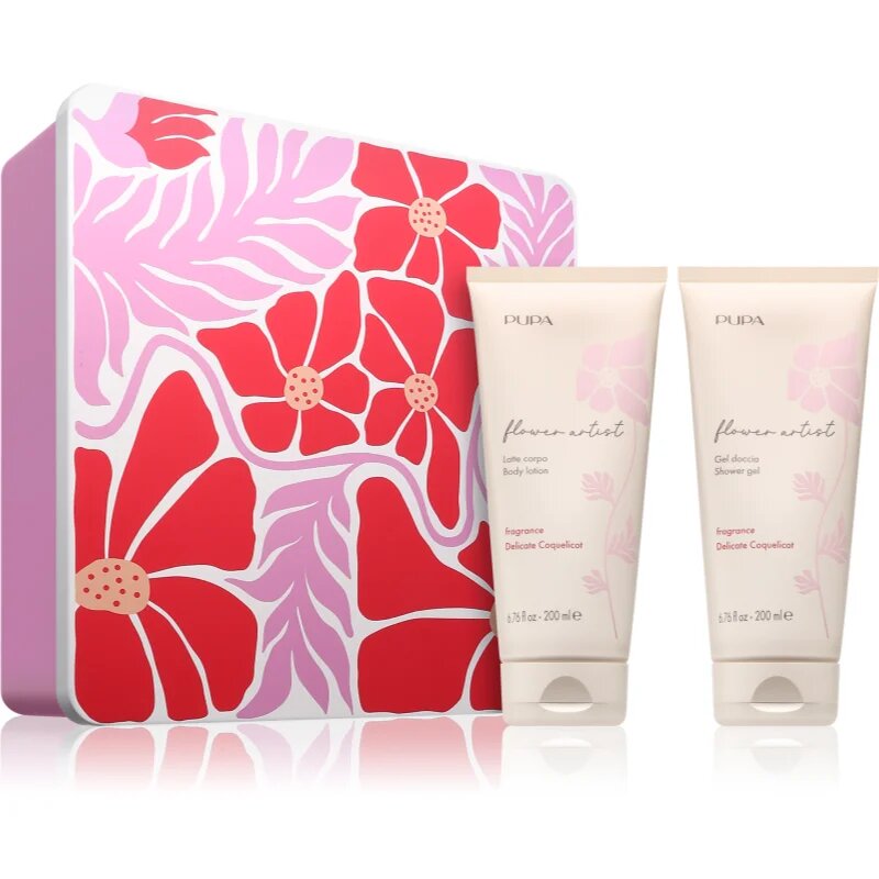 PUPA Milano Flower Artist Kit darilni set za telo z vonjem Delicate Coquelicot 1 kos