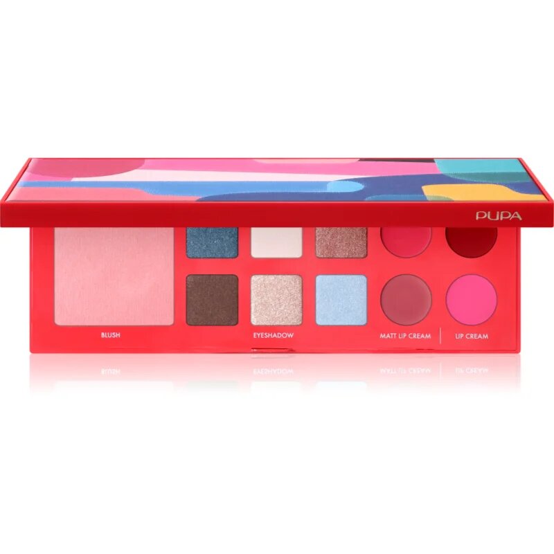 PUPA Milano Pupart S večnamenska paleta za oči in ustnice RED 11.4 g
