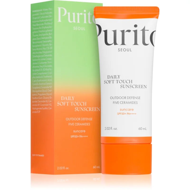 Purito Daily Soft Touch Sunscreen lahka zaščitna krema za obraz SPF 50+ 60 ml