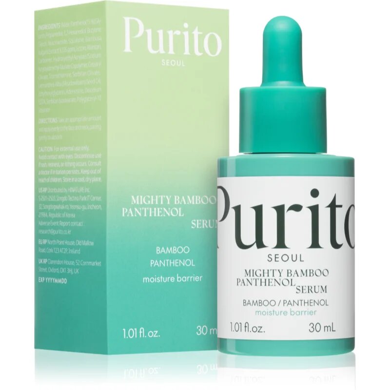 Purito Mighty Bamboo Panthenol Serum intenzivni regeneracijski serum za obnovo kožne pregrade 30 ml
