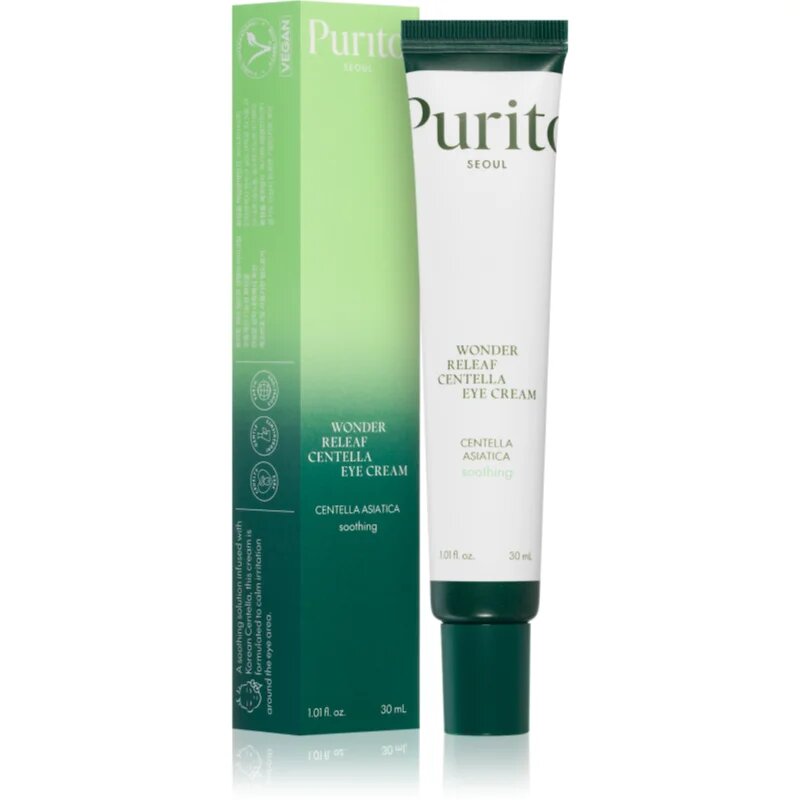 Purito Wonder Releaf Centella Eye Cream vlažilna in gladilna krema za predel okoli oči s pomirjajočim učinkom 30 ml