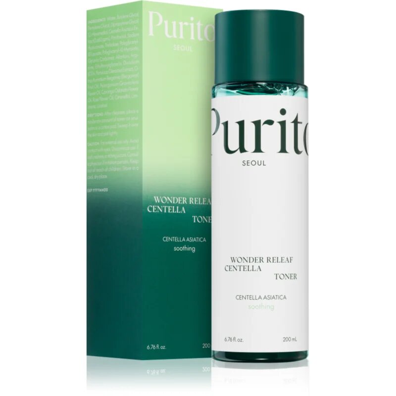Purito Wonder Releaf Centella Toner vlažilni tonik za pomiritev in okrepitev občutljive kože 200 ml