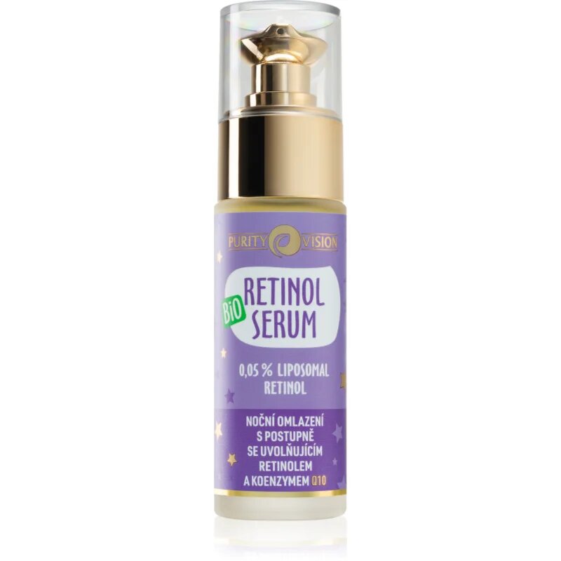 Purity Vision BIO Retinol nočni serum za upočasnitev znakov staranja kože 30 ml