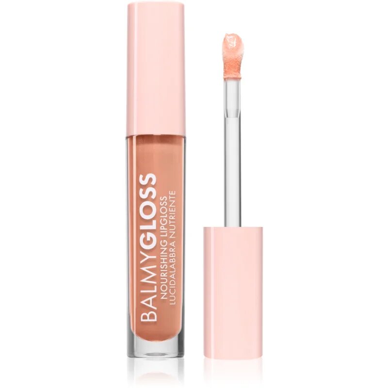 puroBIO Cosmetics BalmyGloss hranilni sijaj za ustnice odtenek 03 Shimmering Soft Peach 4.2 g