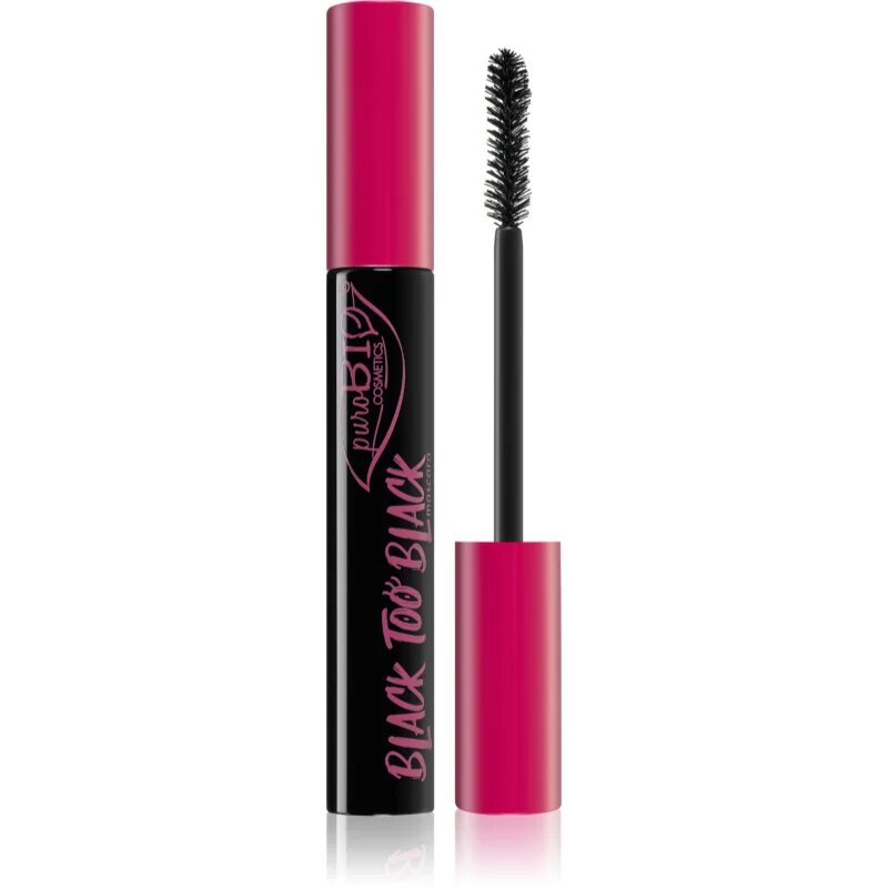 puroBIO Cosmetics Black too Black negovalna maskara za volumen 9.9 ml