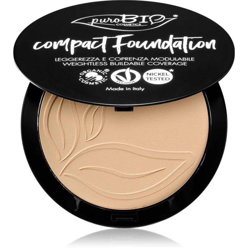 puroBIO Cosmetics Compact Foundation kompaktni pudrasti make-up SPF 10 odtenek 01 9 g
