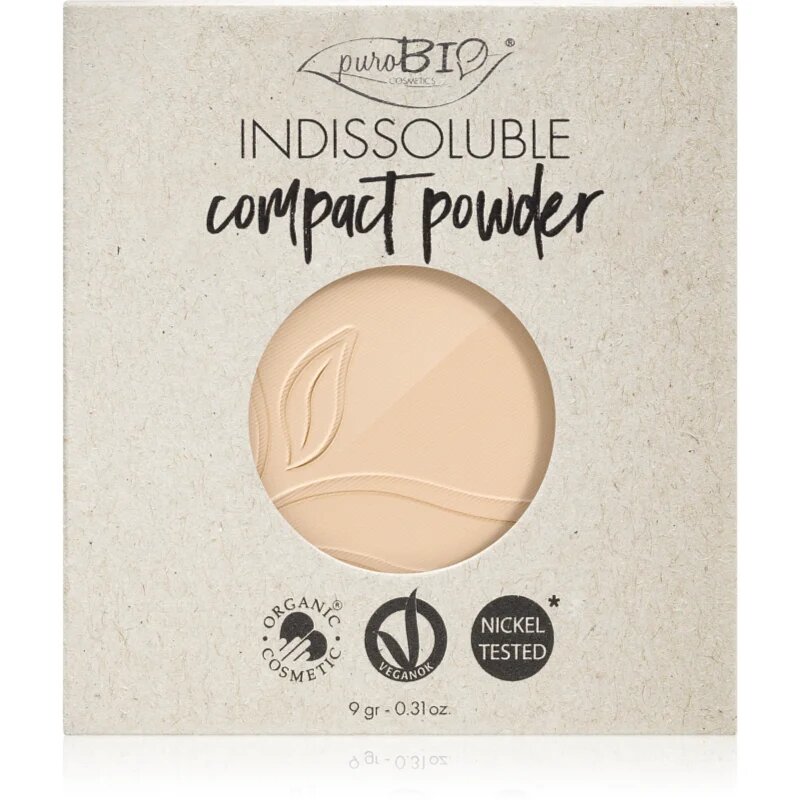 puroBIO Cosmetics Indissouble kompaktni puder nadomestno polnilo odtenek T01 9 g