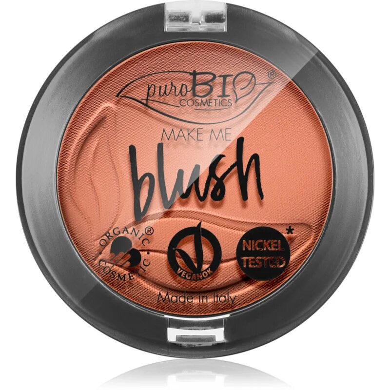 puroBIO Cosmetics Long-lasting Blush dolgoobstojno rdečilo odtenek 02 Matte Coral Pink 5.2 g