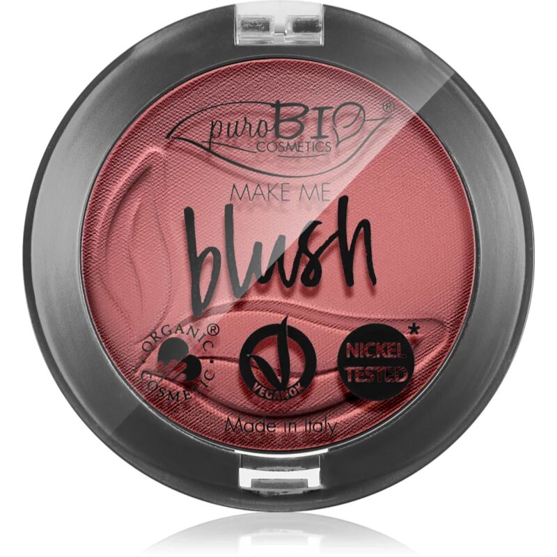puroBIO Cosmetics Long-lasting Blush rdečilo v prahu odtenek 06 Cherry Blossom 5.2 g