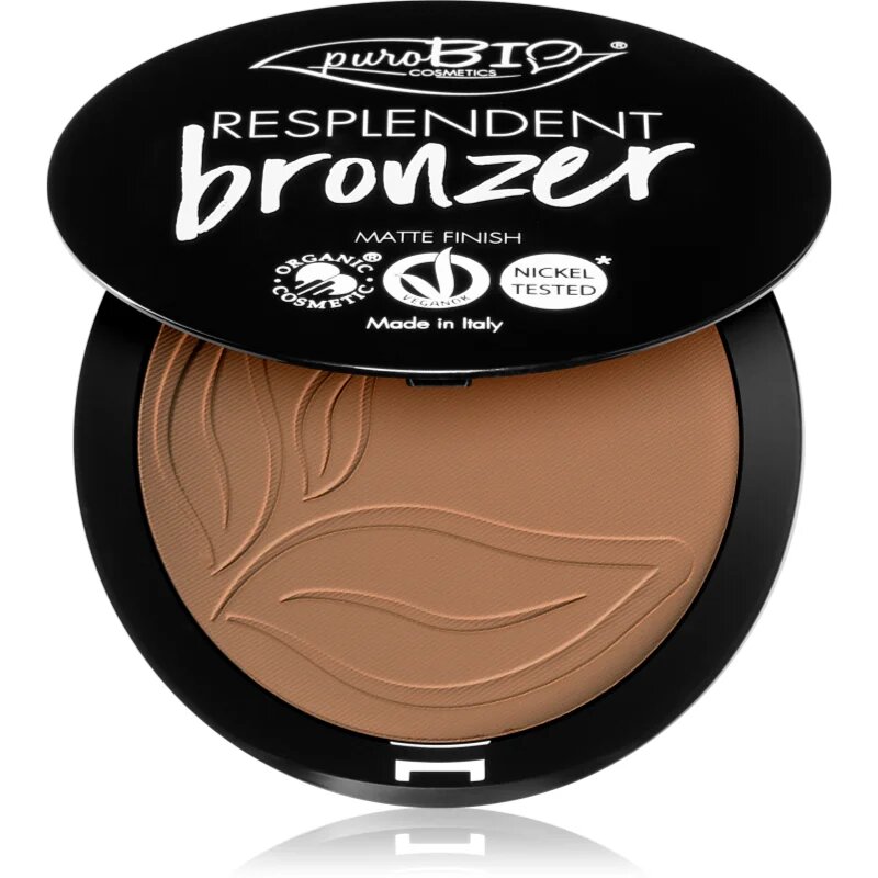 puroBIO Cosmetics Resplendent bronzer z mat učinkom odtenek 01 Pale brown 9 g