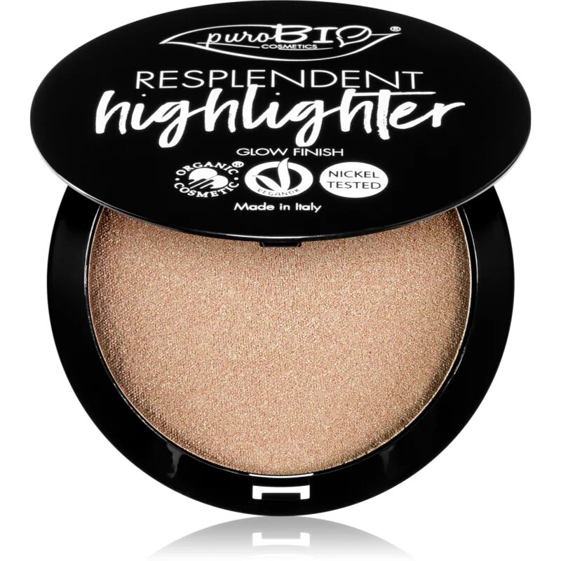 puroBIO Cosmetics Resplendent Highlighter kremasti osvetljevalec odtenek 01 Sparkling Wine 9 g