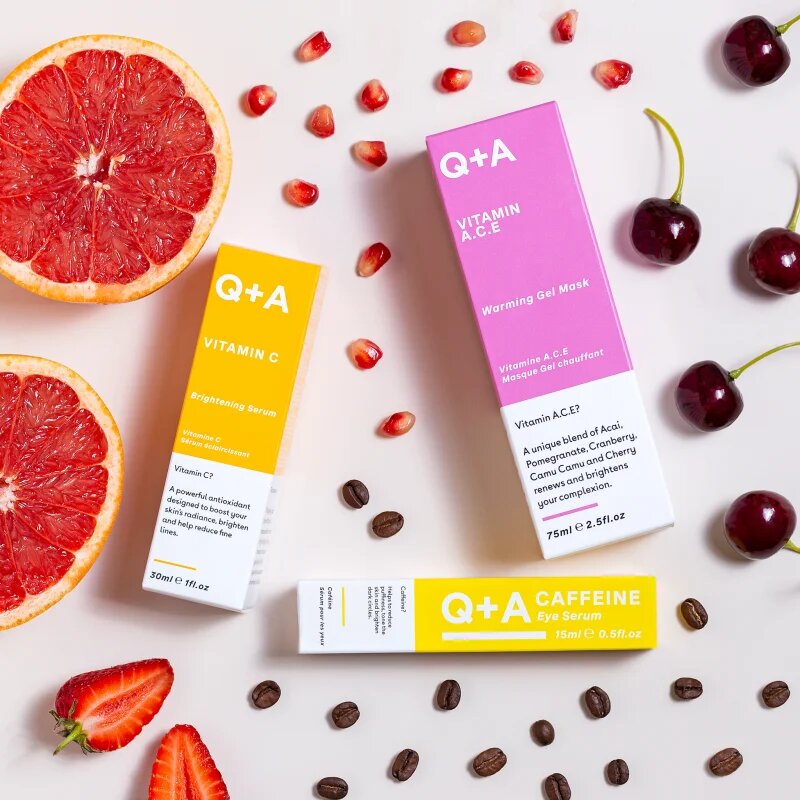 Q+A Caffeine posvetlitveni serum za predel okoli oči s kofeinom 15 ml