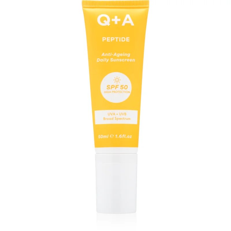 Q+A Peptide zaščitna krema za obraz SPF 50 50 ml