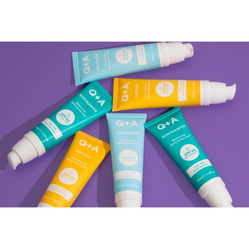 Q+A Squalane zaščitna krema za obraz SPF 50 50 ml