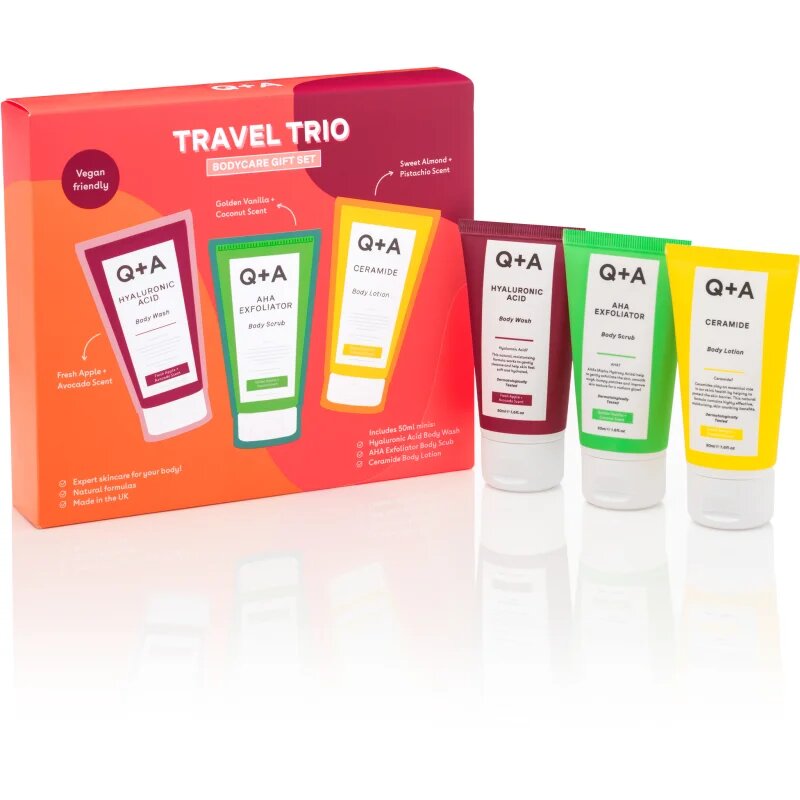 Q+A Travel Trio darilni set za telo