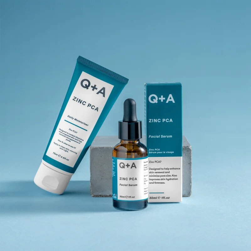 Q+A Zinc PCA krema za učvrstitev obraza za glajenje kože in zmanjšanje por 75 ml