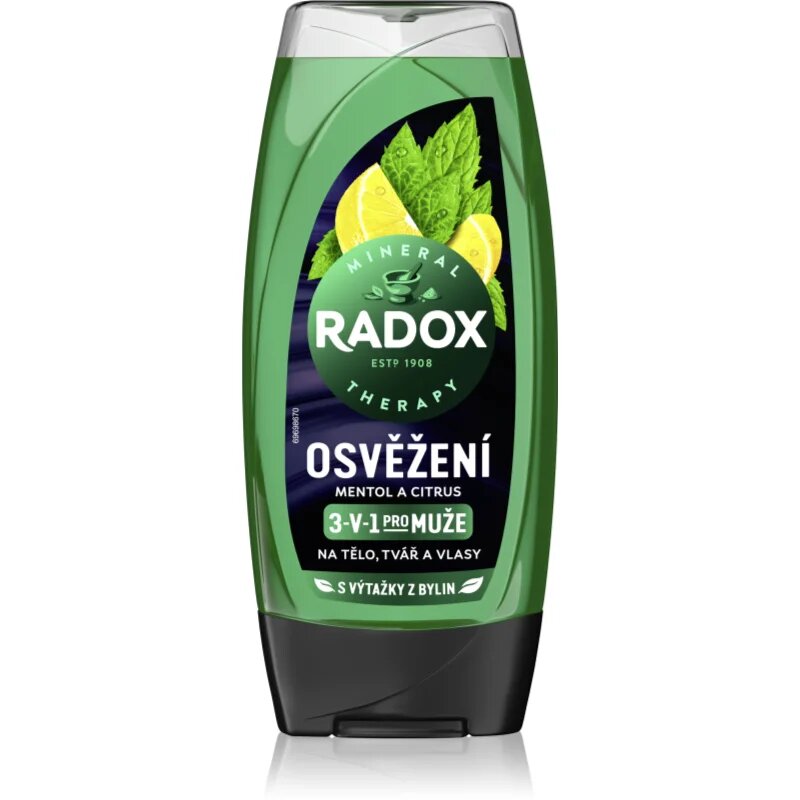 Radox Men Feel Strong gel za prhanje za obraz telo in lase 225 ml