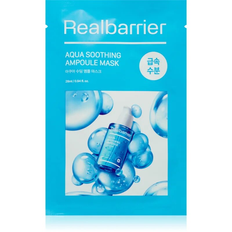 Real Barrier Aqua Soothing Ampoule Mask pomirjevalna tekstilna maska 28 ml