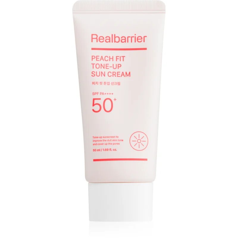 Real Barrier Peach Fit Tone-Up Sun Cream zaščitna tonirana krema za obraz SPF 50+ 50 ml