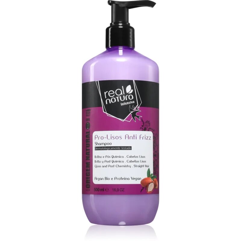 Real Natura Pro - Lisos Anti Frizz šampon proti krepastim lasem 500 ml