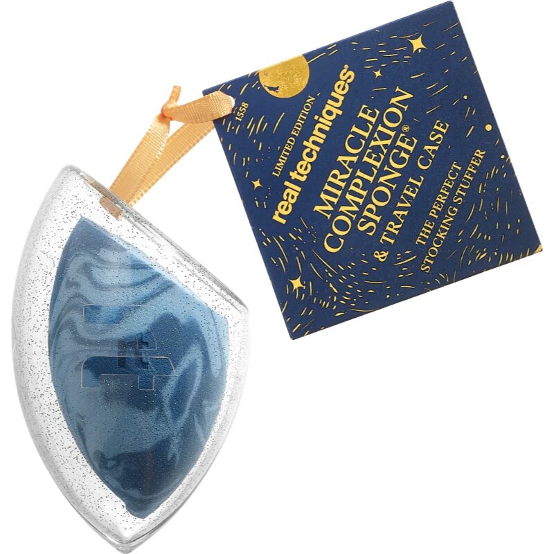 Real Techniques Holiday Miracle Complexion Sponge & Travel Case gobica za tekoči puder + embalaža