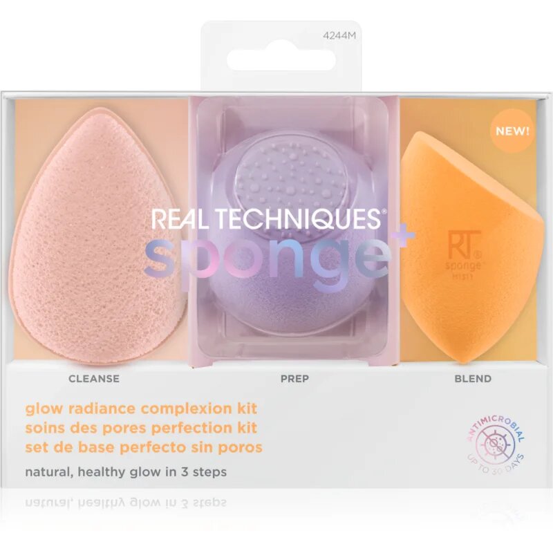 Real Techniques Sponge+ Glow Radiance set aplikatorjev za odličen videz