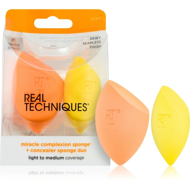 Real Techniques Sponge+ Miracle Complexion & Concealer gobica za tekoči puder 2 kos 1 kos