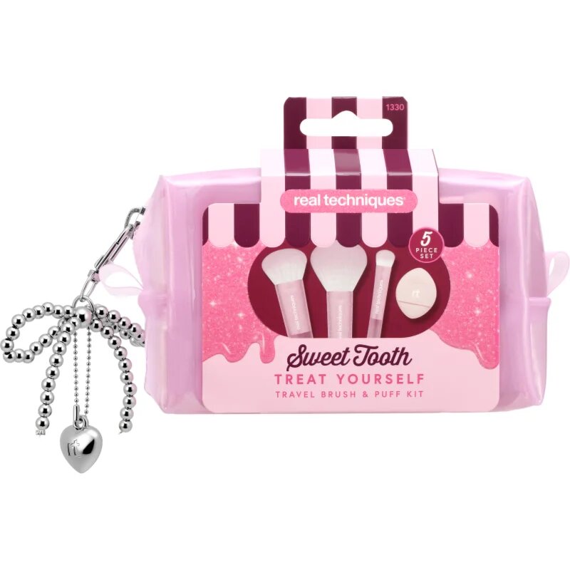 Real Techniques Sweet Tooth Treat Yourself potovalni set čopičev s torbico