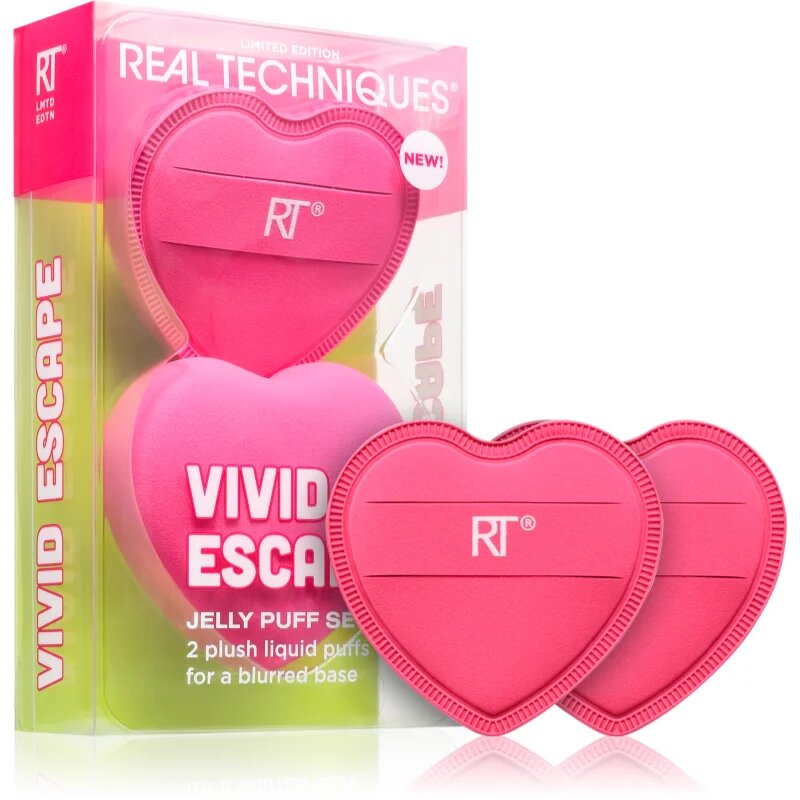 Real Techniques Vivid Escape All About that Base Puff Set gobica za tekoči puder 2 kos