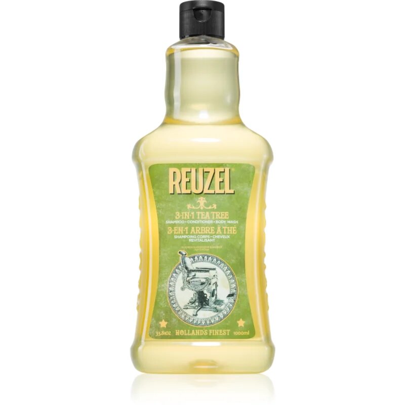 Reuzel Tea Tree 3 v 1 šampon balzam in gel za prhanje za moške 1000 ml