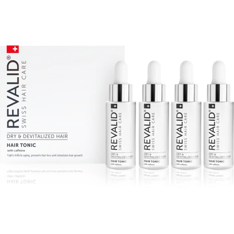 Revalid Hair Tonic poživljajoči tonik s kofeinom za pospeševanje rasti las 4x30 ml