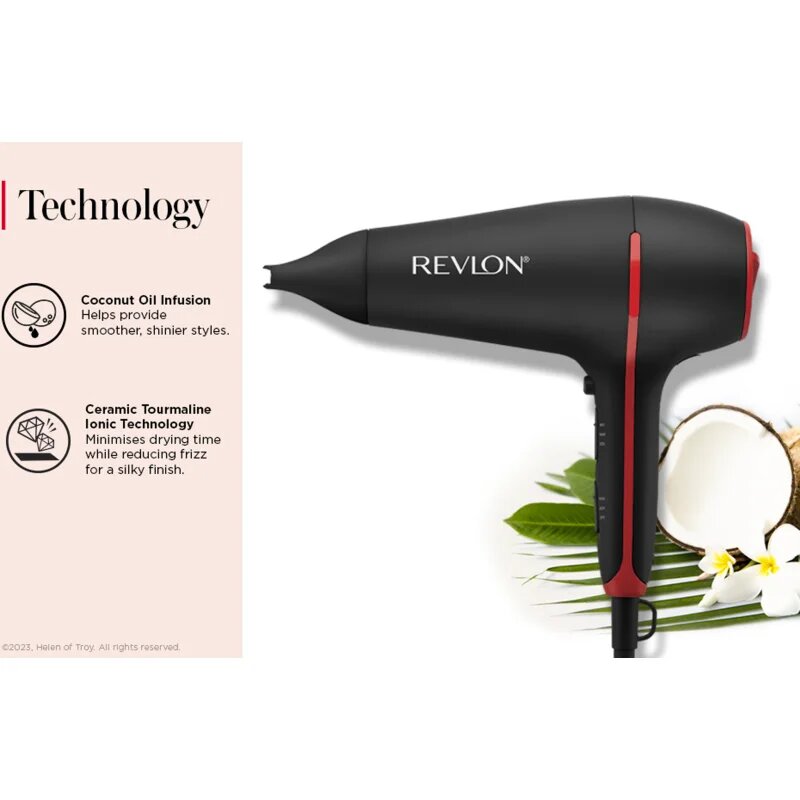 Revlon Beauty SmoothstayTM Coconut oil-infused Hair dryer sušilnik za lase 1 kos