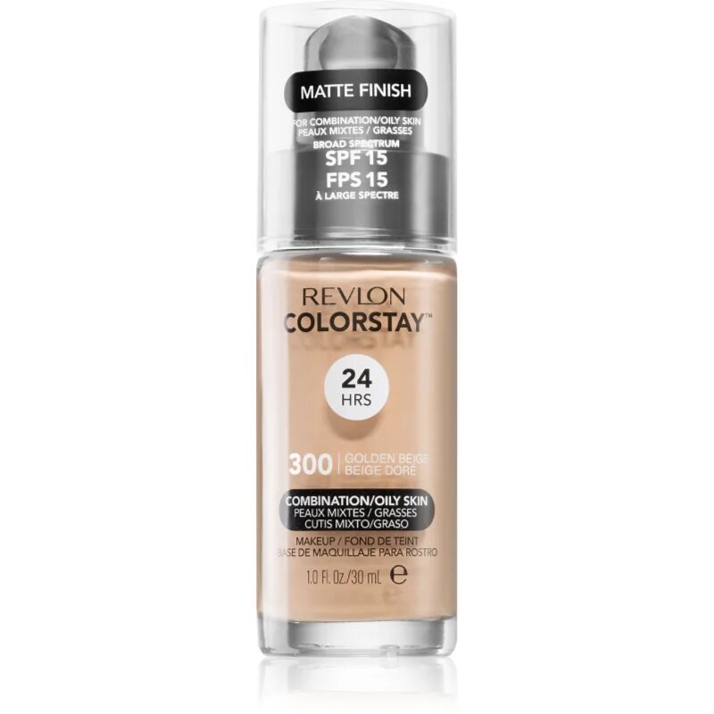 Revlon Cosmetics ColorStay™ SPF 15 dolgoobstojni matirajoči tekoči puder za mastno in mešano kožo odtenek 300 Golden Beige 30 ml