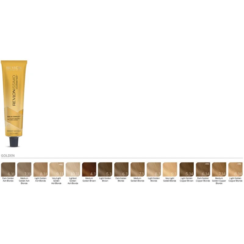 Revlon Professional Revlonissimo Colorsmetique Golden Shades permanentna barva za lase za tople blond odtenke 5.34 60 ml