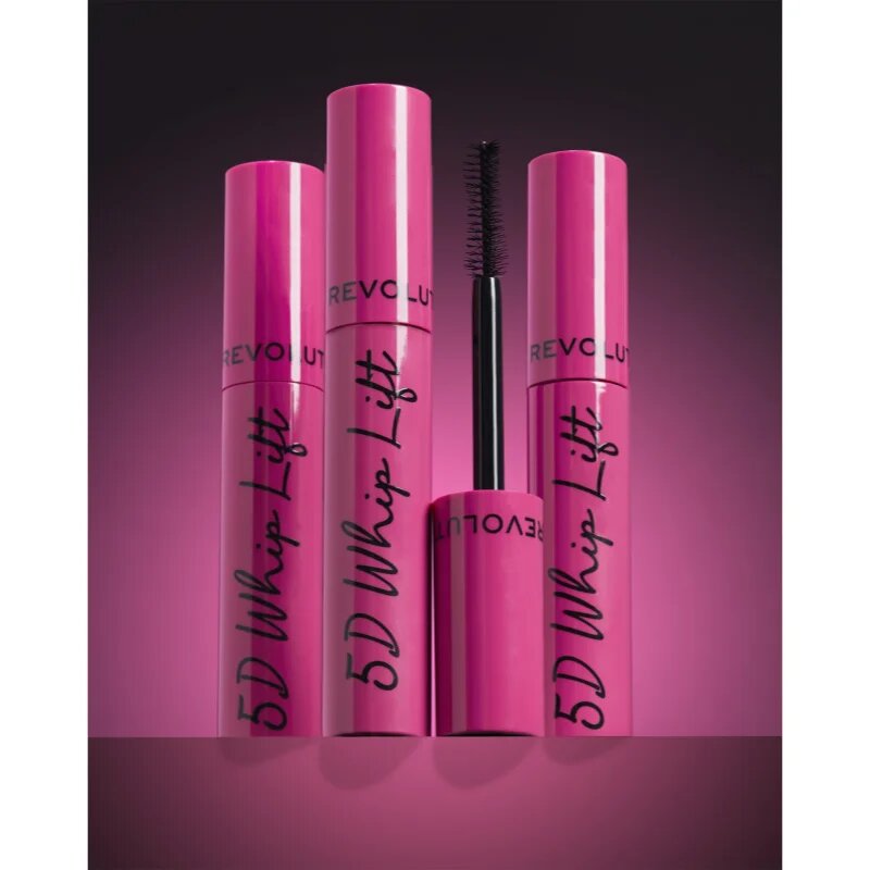 Revolution 5D Lash Whip Lift podaljševalna maskara za polne trepalnice odtenek Black 12 ml