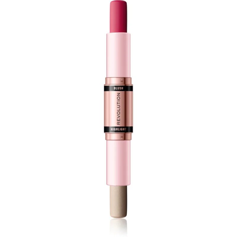 Revolution Blush & Highlight kremasto rdečilo in osvetljevalec v paličici odtenek Mauve Glow 2x4.3 g