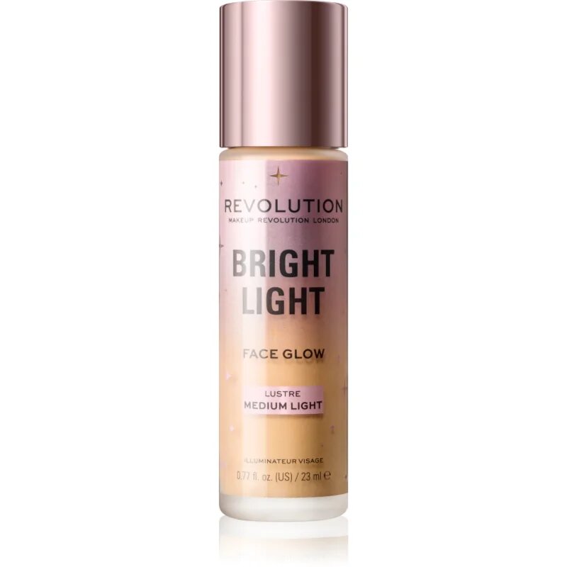 Revolution Bright Light Face Glow posvetlitveni tonirani fluid odtenek Lustre Medium Light 23 ml