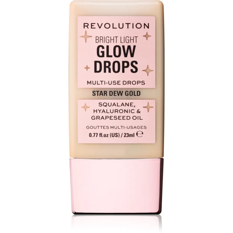 Revolution Bright Light Glow Drops tekoči osvetljevalec odtenek Golden Star Dew 23 ml