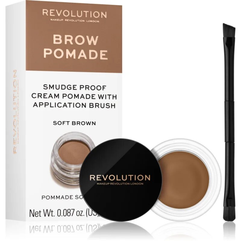 Revolution Brow Pomade pomada za obrvi odtenek Soft Brown 2.5 g