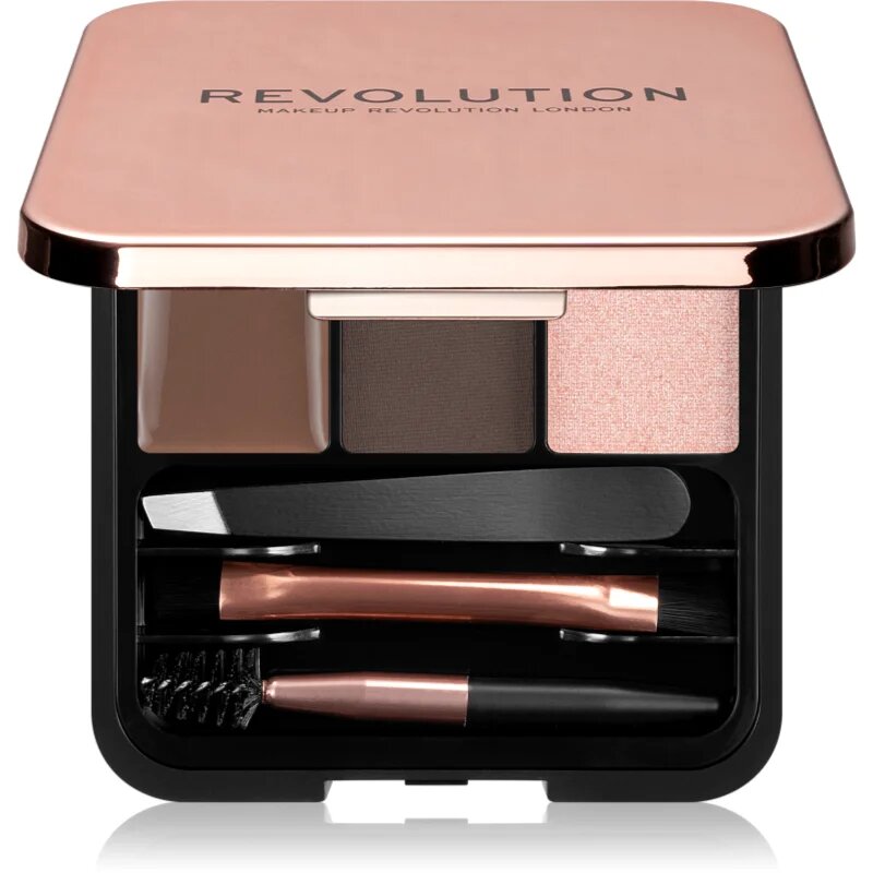 Revolution Brow Sculpt Kit set za popolne obrvi odtenek Dark 2.2 g